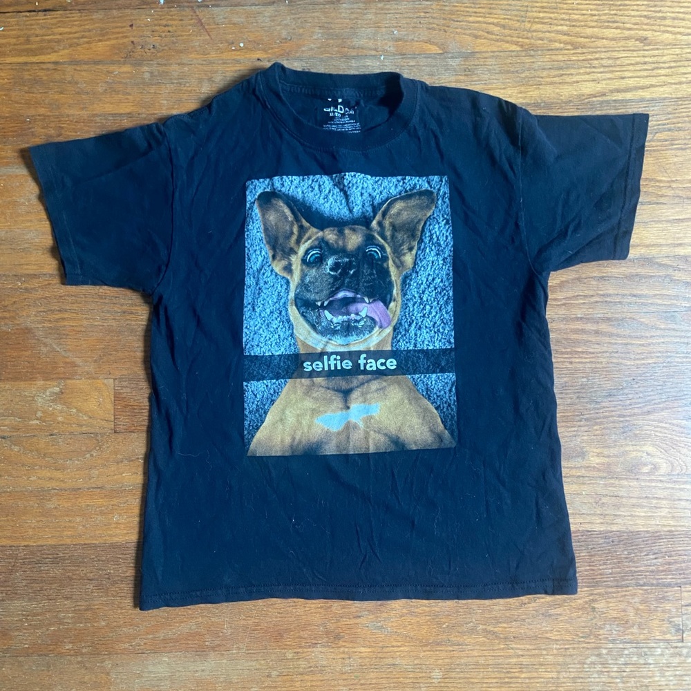 Funny dog face t-shirt 14/16